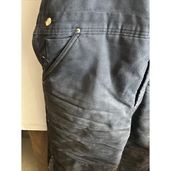 1998 Carhartt R03BLK Duck‎ Bib Overalls 42x30 Black Union Made USA Quilt Lined - Picture 13 of 16